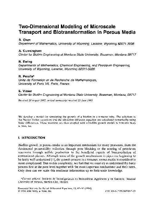 (PDF) Two-dimensional modeling of microscale transport and ...