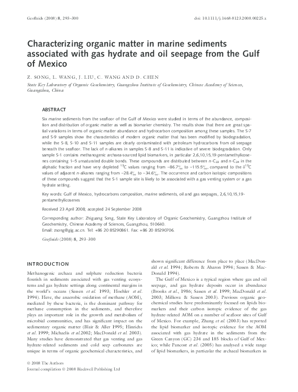 (PDF) Characterizing organic matter in marine sediments associated with ...