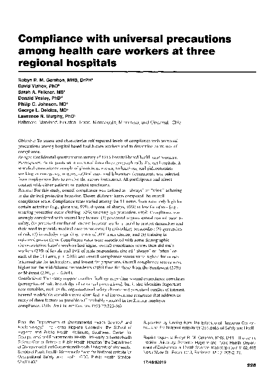 Universal precautions in the workplace picture