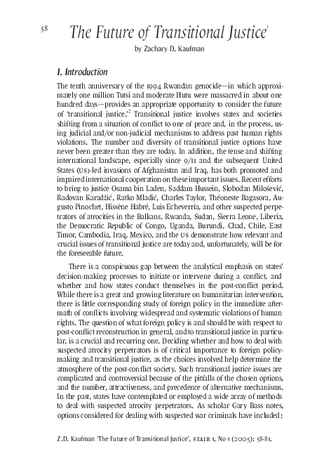 (PDF) The Future of Transitional Justice