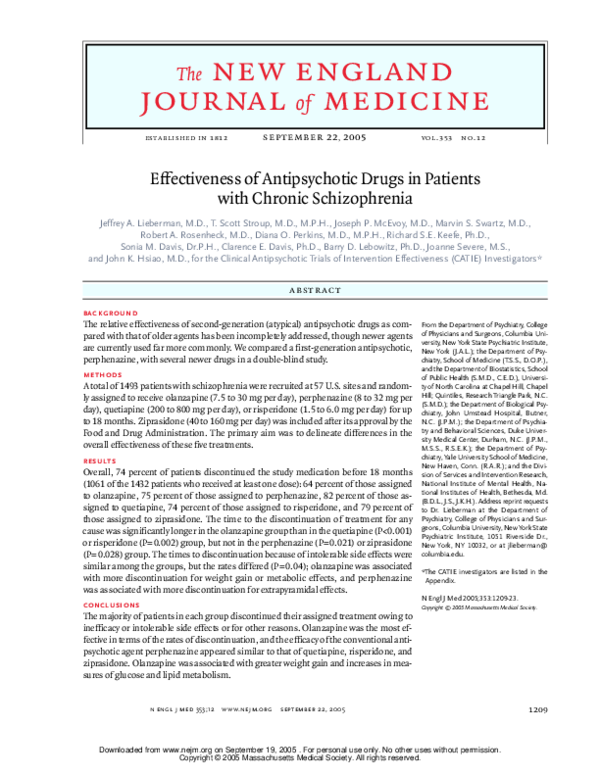 (PDF) Effectiveness of Antipsychotic Drugs in Patients with Chronic ...