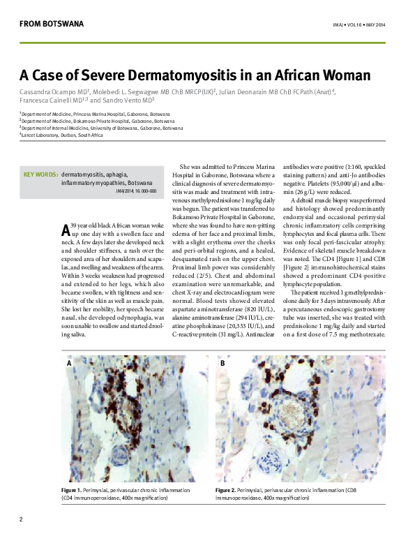 (PDF) A case of severe dermatomyositis in an African woman | Sandro ...