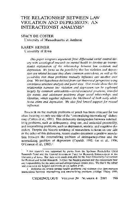  PDF THE RELATIONSHIP BETWEEN LAW VIOLATION AND DEPRESSION AN 