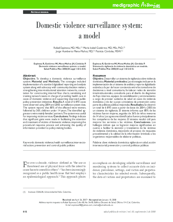 (PDF) Domestic violence surveillance system: a model