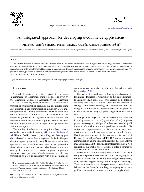 (PDF) An integrated approach for developing e-commerce applications