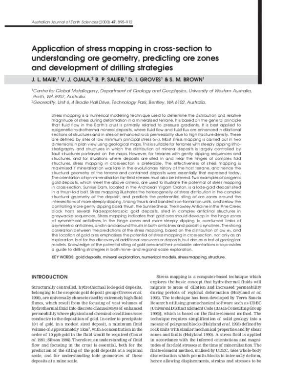 (PDF) Application of stress mapping in cross‐section to understanding ...