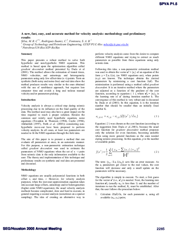 (PDF) A new, fast, easy, and accurate method for velocity analysis ...