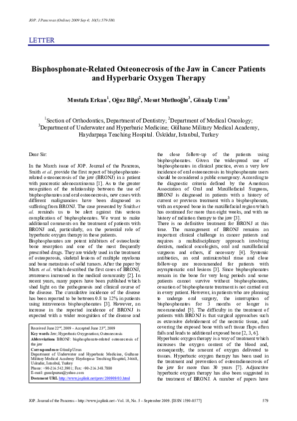 (PDF) Bisphosphonate-related osteonecrosis of the jaw in patients with ...