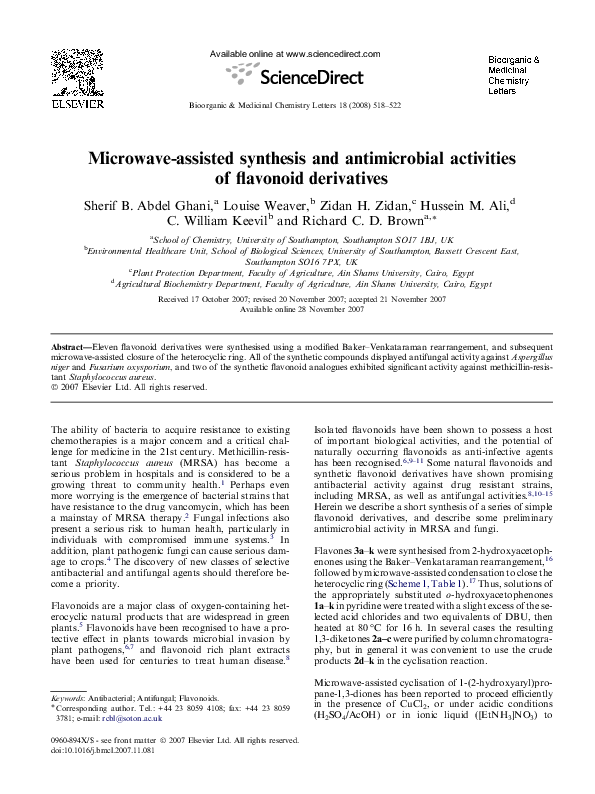 (PDF) Microwave-assisted synthesis and antimicrobial activities of ...