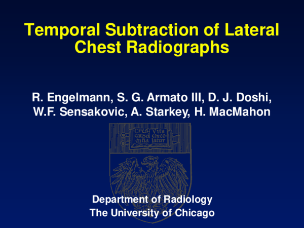 (PDF) TU-FF-A4-05: Temporal Subtraction of Lateral Chest Radiographs