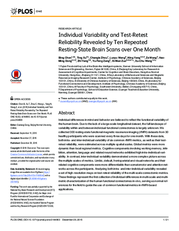 (PDF) Individual Variability and Test-Retest Reliability Revealed by ...