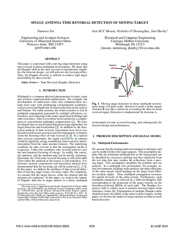 (PDF) Single antenna time reversal detection of moving target Yuanwei Jin Academia.edu