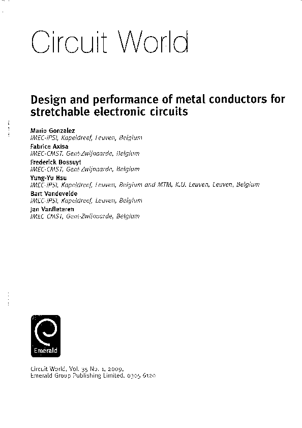 (PDF) Design and performance of metal conductors for stretchable ...