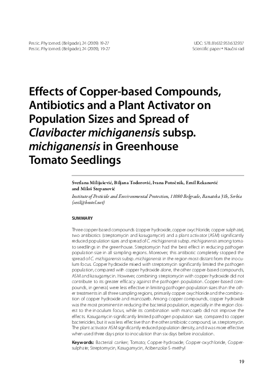 (PDF) Effects of copper-based compounds, antibiotics and a plant ...