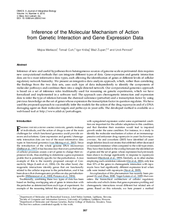 (PDF) Inference of the Molecular Mechanism of Action from Genetic ...