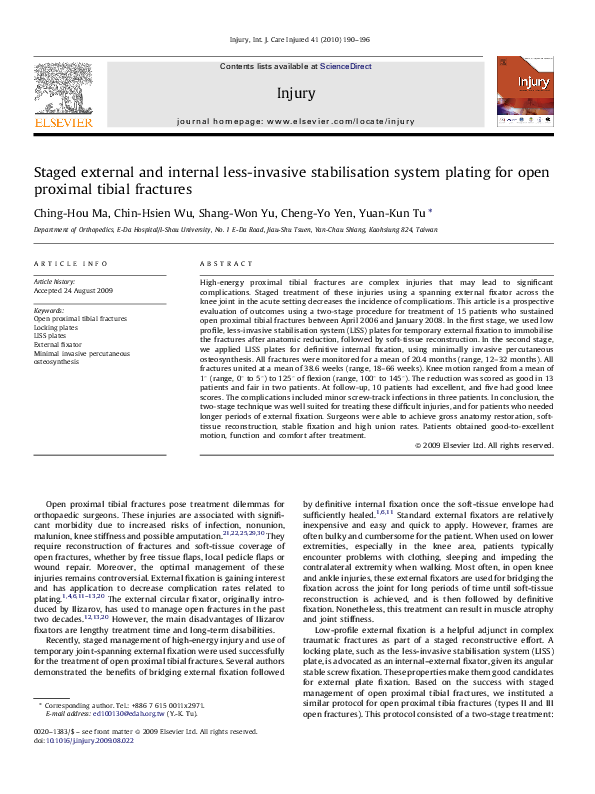 (PDF) Staged external and internal less-invasive stabilisation system ...