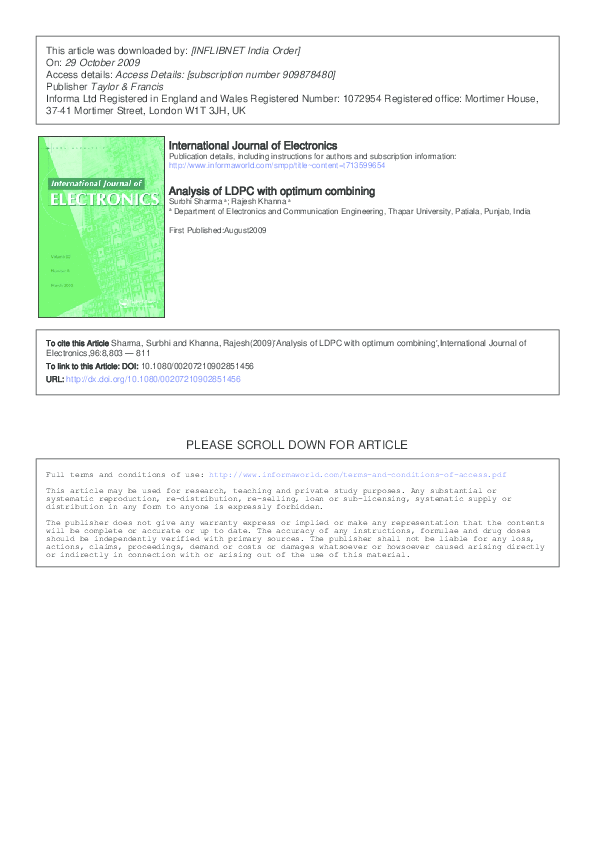 (PDF) Spatial Diversity with LDPC Codes