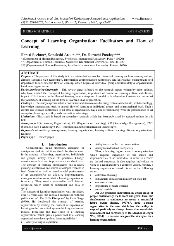 Concept Of Learning Organization