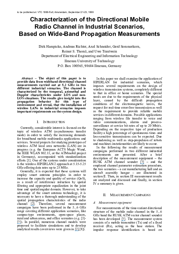 (PDF) Characterization of the directional mobile radio channel in ...