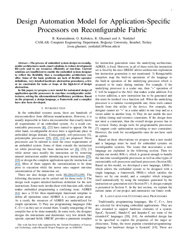 (PDF) Design automation model for application-specific processors on ...