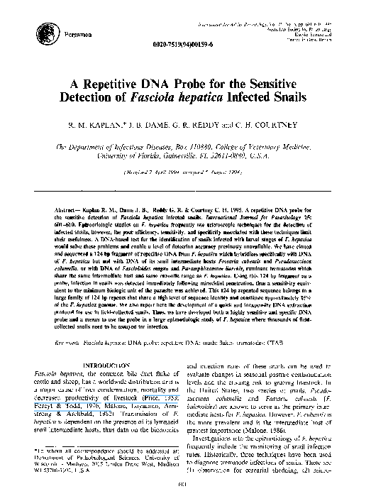 (PDF) A repetitive DNA probe for the sensitive detection of Fasciola ...