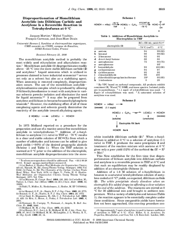 (PDF) Disproportionation of Monolithium Acetylide into Dilithium ...