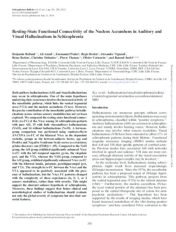(PDF) Resting-State Functional Connectivity of the Nucleus Accumbens in ...