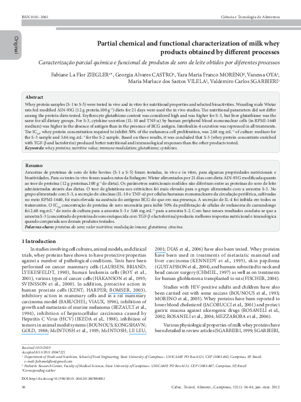 (PDF) Partial chemical and functional characterization of milk whey ...
