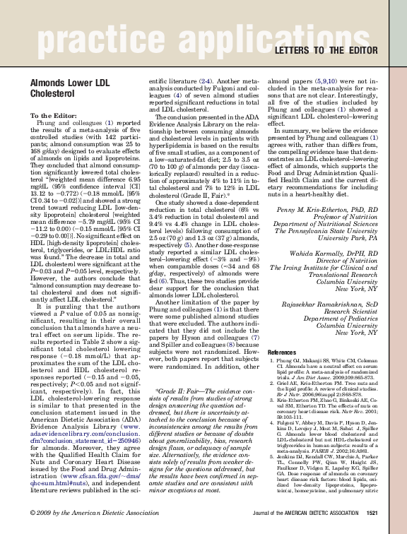 (PDF) Almonds Lower LDL Cholesterol Rajasekhar Ramakrishnan Academia.edu