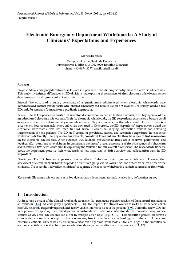 (PDF) Electronic emergencydepartment whiteboards A study of