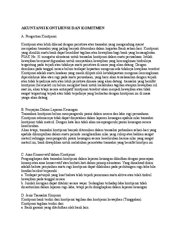 Doc Akuntansi Kontijensi Dan Komitmen Ellysa Destha Academia Edu