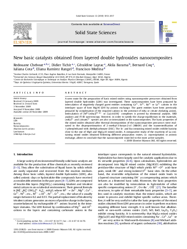 (PDF) New basic catalysts obtained from layered double hydroxides ...