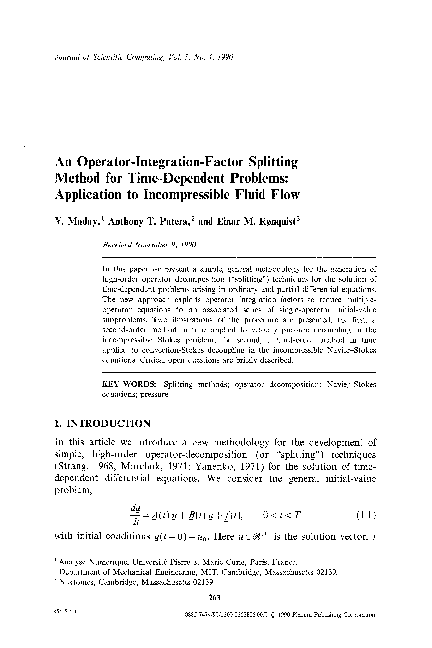 (PDF) An Operator-integration-factor splitting method for time ...