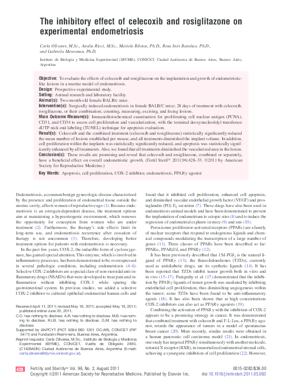 (PDF) The inhibitory effect of celecoxib and rosiglitazone on ...