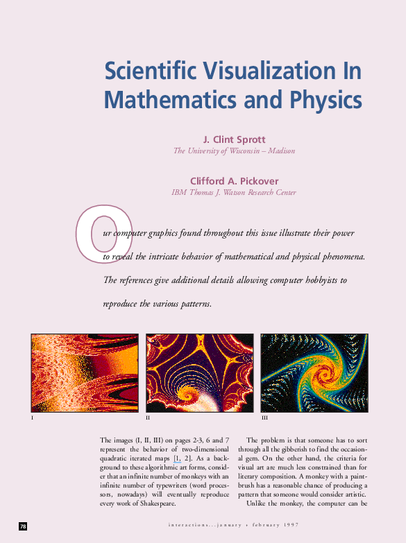 (PDF) Scientific visualization in mathematics and physics