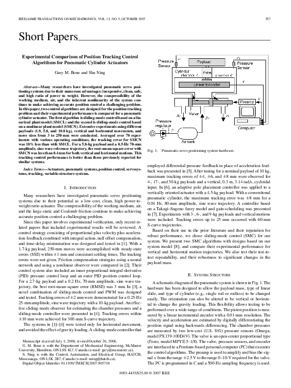 (PDF) Experimental Comparison of Position Tracking Control Algorithms ...