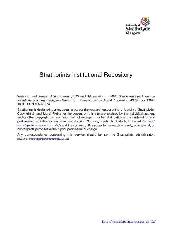 (PDF) Steady-state performance limitations of subband adaptive filters