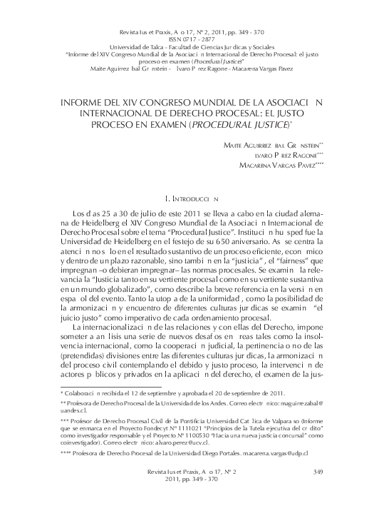 (PDF) Informe Del XIV Congreso Mundial De La Asociación Internacional ...