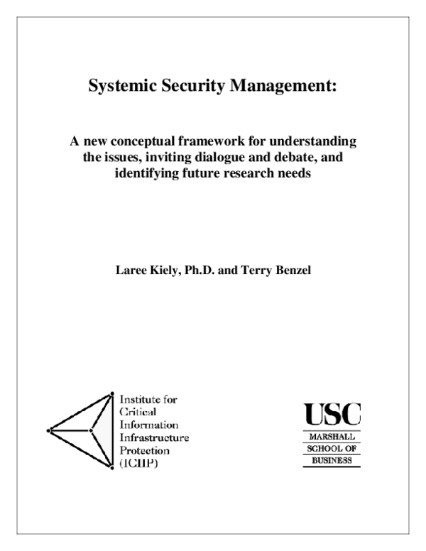 (PDF) Systemic Security Management