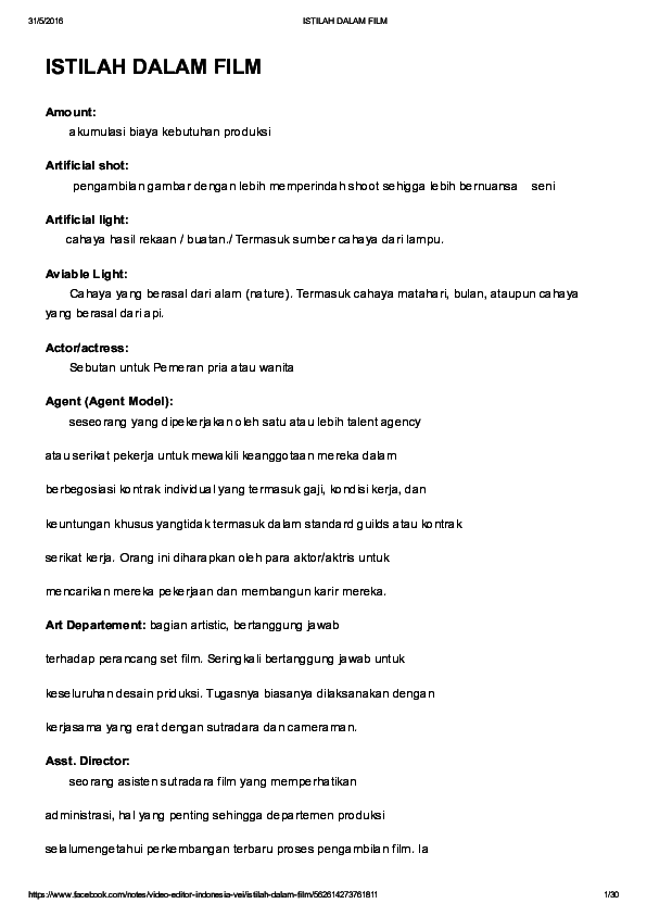 (PDF) ISTILAH DALAM FILM | campursarinan kompasjateng - Academia.edu