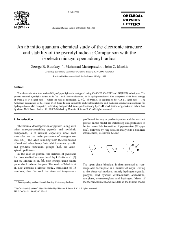 (PDF) An ab initio quantum chemical study of the electronic structure ...