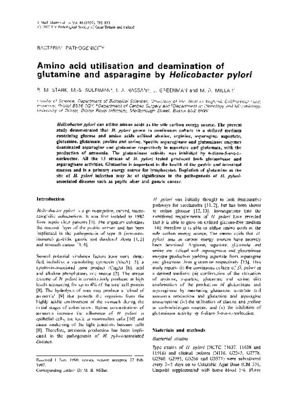 (PDF) Amino acid utilisation and deamination of glutamine and