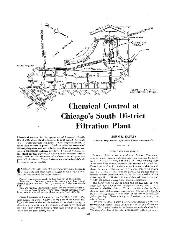 (PDF) Chemical Control at Chicago's South District Filtration Plant