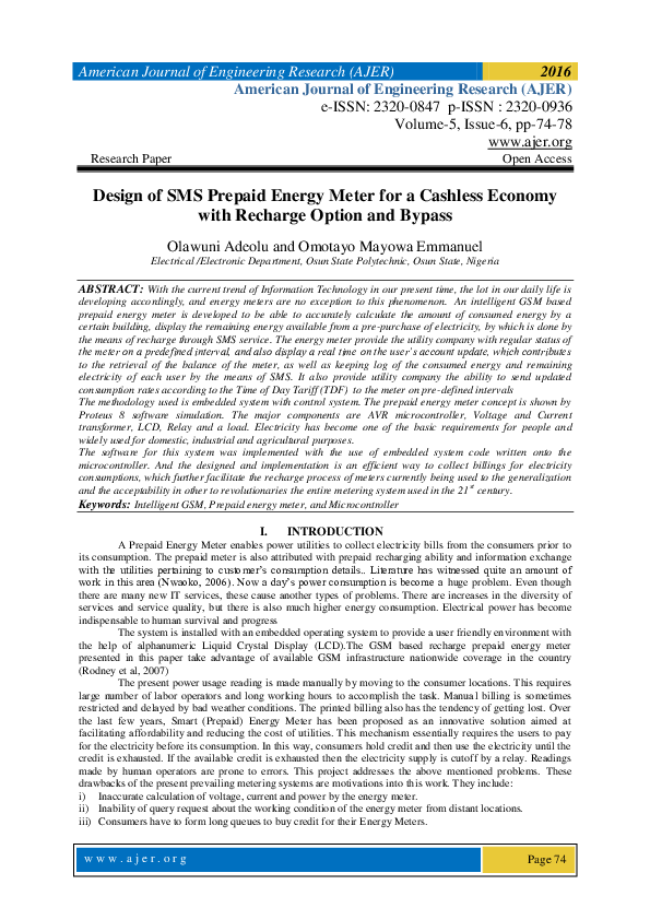 Prepaid smart energy meter picture