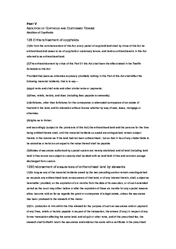 (DOC) Part V Abolition of Copyhold and Customary Tenure Kevin Kelly Academia.edu