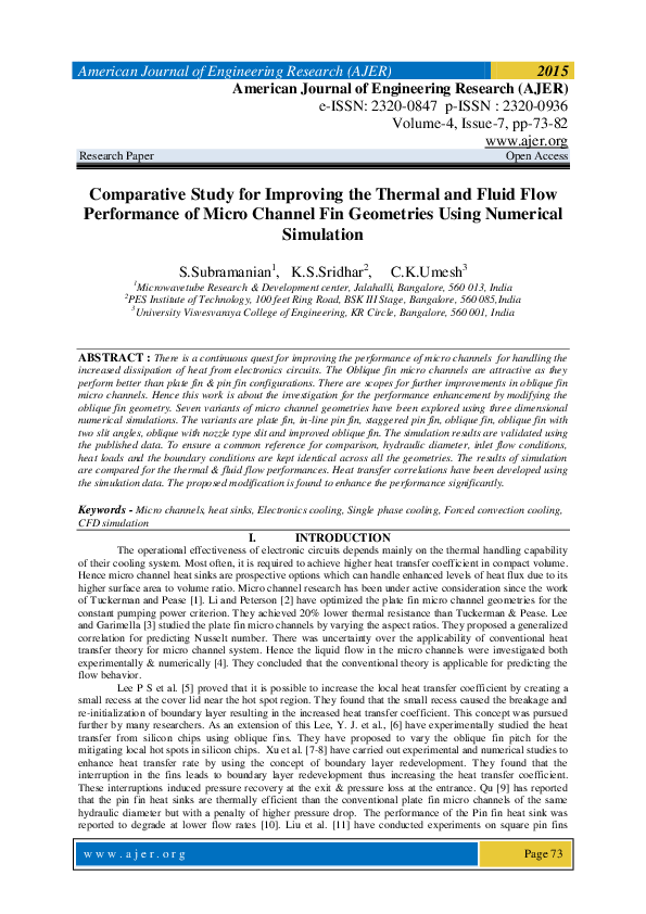 (PDF) Comparative Study for Improving the Thermal and Fluid Flow ...