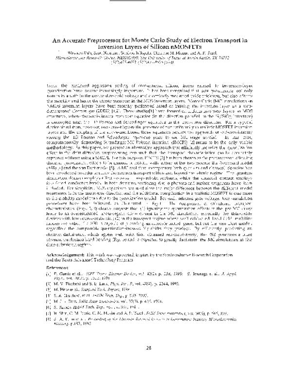 (PDF) An accurate preprocessor for Monte Carlo study of electron ...