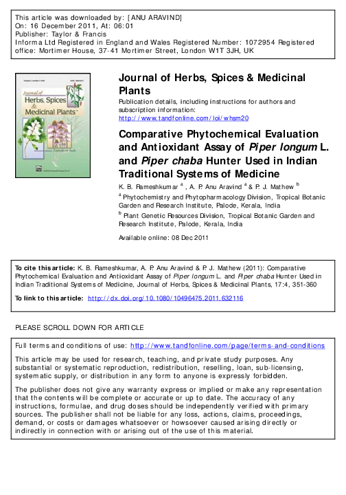 (PDF) Comparative Phytochemical Evaluation and Antioxidant Assay of ...