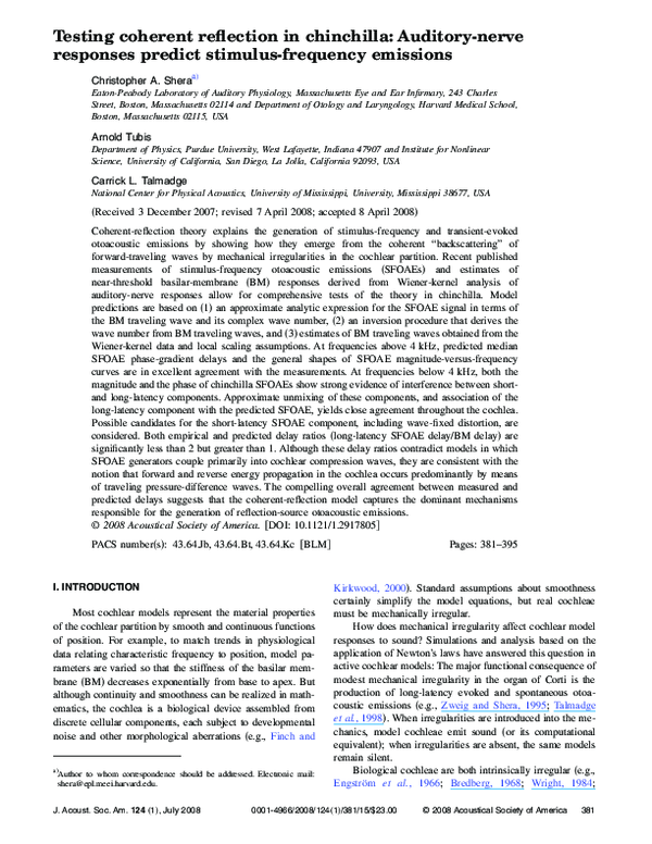 (PDF) Testing coherent reflection in chinchilla