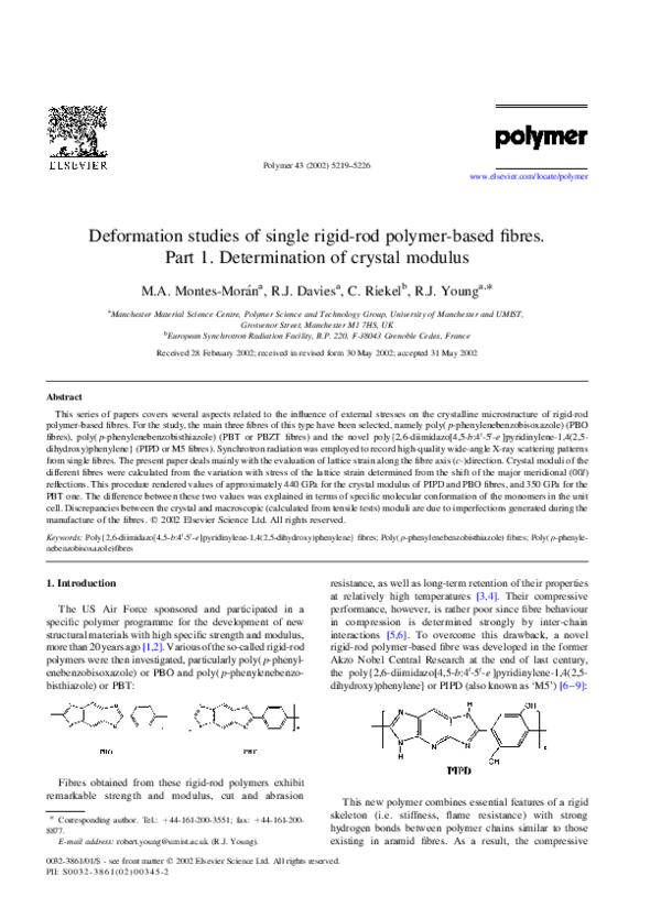 (PDF) Deformation studies of single rigid-rod polymer-based fibres ...